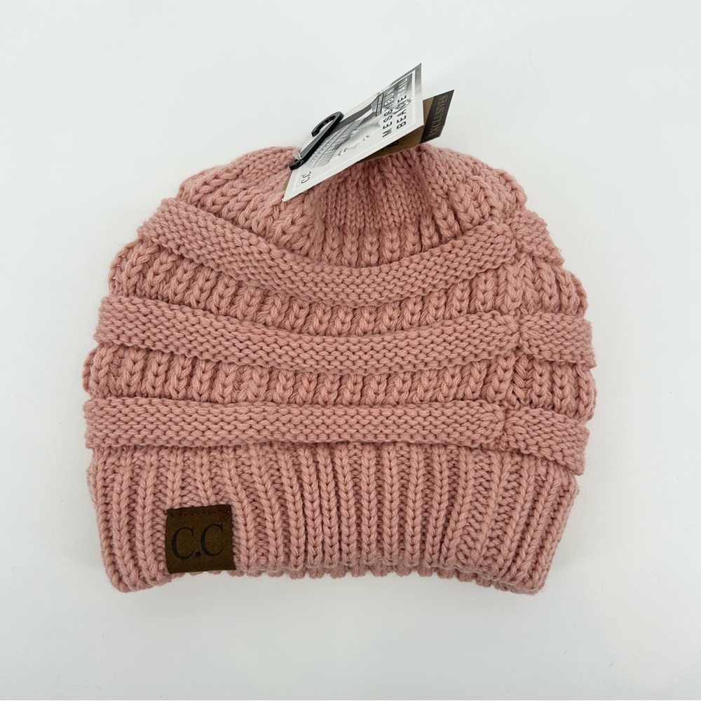 CC Messy Bun Beanie Hat